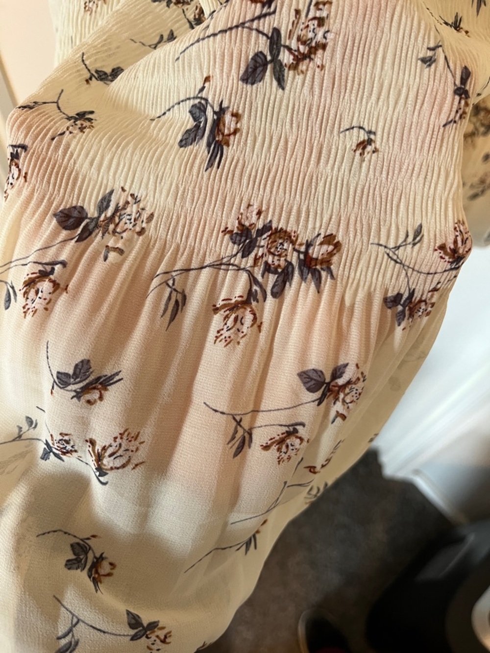 Women’s Floral Cream Maxi Skirt - Picture 6 of 13